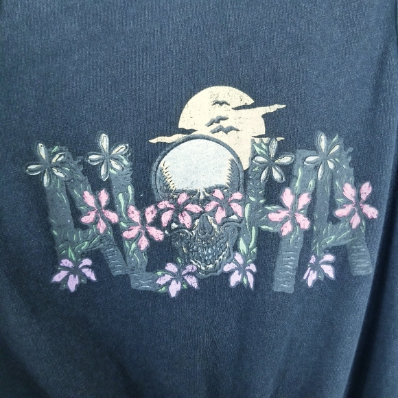Urban Nation Skull Aloha Graphic Muscle Tee California coastal XS - Picture 2 of 7